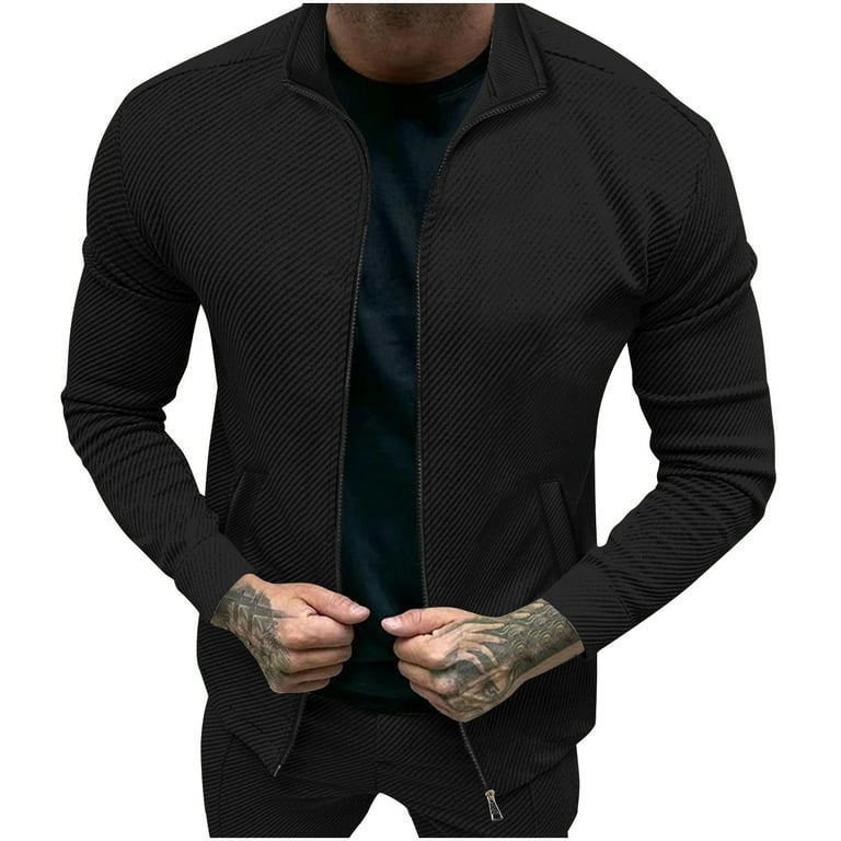Rloper Lop Men s Casual Windbreaker Jacket Spring Fall Work Coat Full Zip Up Coat Loose Fit Solid Color Outerwear Varsity Coat XXL