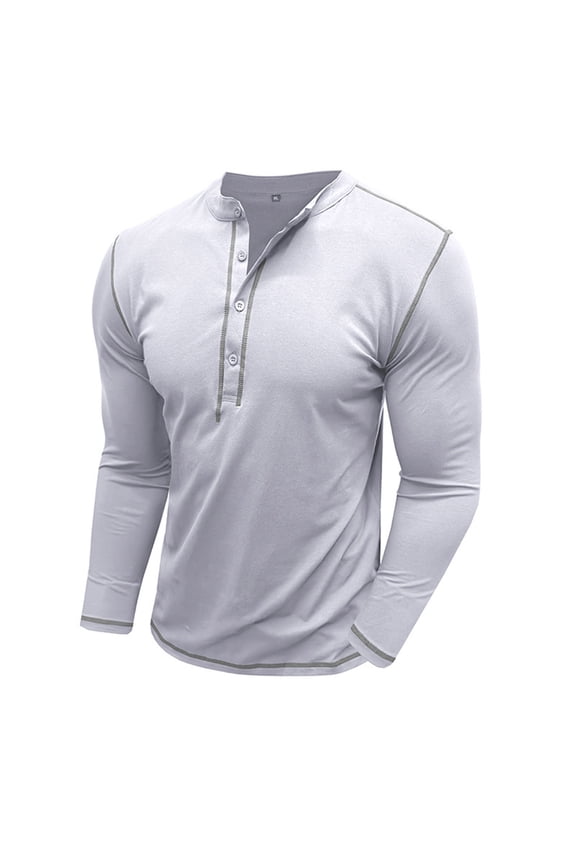 Men's Henley Shirt Long Sleeve Casual Lightweight Button Down Cotton Basic T Shirt Raglan Sleeve Solid Color Shirts Tops M