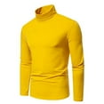 thumbnail image 1 of Rloper-Lop Men's Mock Turtleneck Shirts Long Sleeve Slim Fit Pullover Basic Tops Base Layer Thermal Sweater Lightweight Solid Color Tops Yellow XL, 1 of 2
