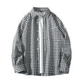 thumbnail image 1 of Rloper-Lop Men's Plaid Printing Shirts Casual Cotton Regular Fit Tee Tops Lightweight Long Sleeve Comfort Lapel Blouse Tops Vacation Outdoor Tees, 1 of 4