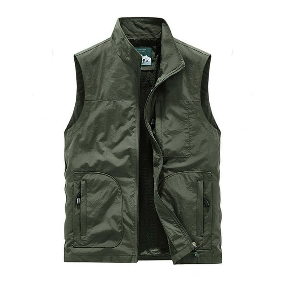 Rloper-Lop Men's Plus Size Vests Outdoor Quick-Dry Hunting Waistcoats Travel Gym Jogging Running Sport Sleeveless Mesh Jacket Tops