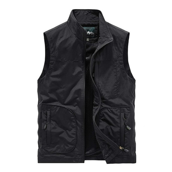 Rloper-Lop Men's Plus Size Vests Outdoor Quick-Dry Hunting Waistcoats Travel Gym Jogging Running Sport Sleeveless Mesh Jacket Tops