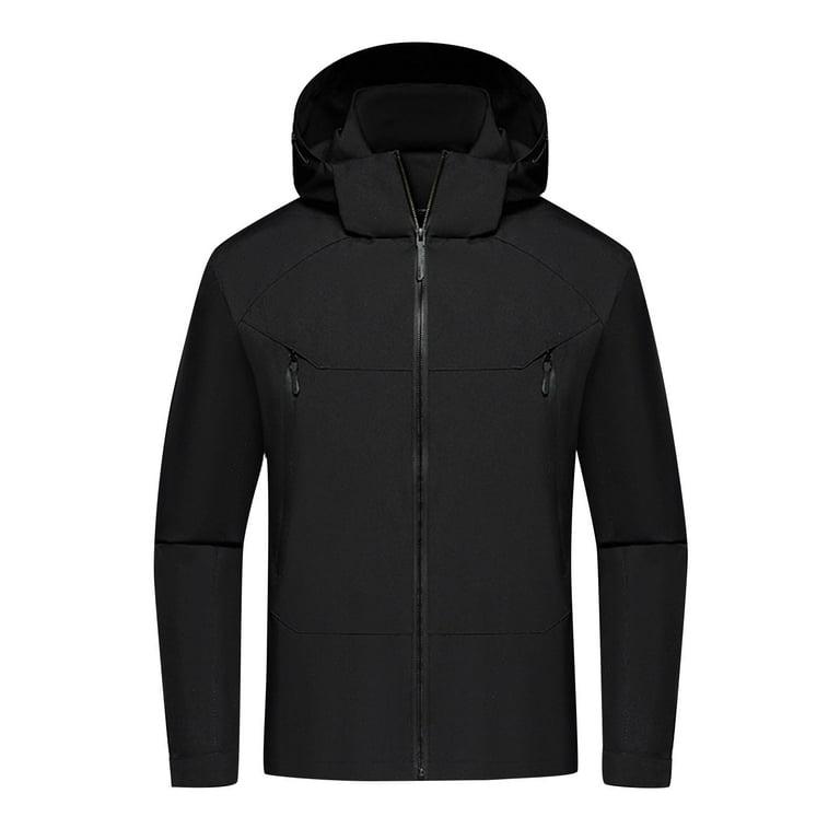 Rloper Lop Men s Waterproof Softshell Jacket Lightweight Windbreaker Hooded Rain Coat Loose Fit Color Blocked Tops for Outdoor Hiking 3XL Walmart