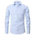 thumbnail image 1 of Rloper-Lop Mens Dress Shirts Long Sleeve Slim Fit Tee Tops Elegant Plain Casual Business Shirts Casual Comfortable Tees with Pocket Light Blue 4XL, 1 of 6