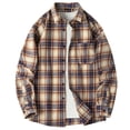 thumbnail image 1 of Rloper-Lop Mens Plaid Blouse Shirts Casual Long Sleeve Button-Down Tops Button Down Jackets Stylish Lapel Lightweight Clothing with Pocket, 1 of 3