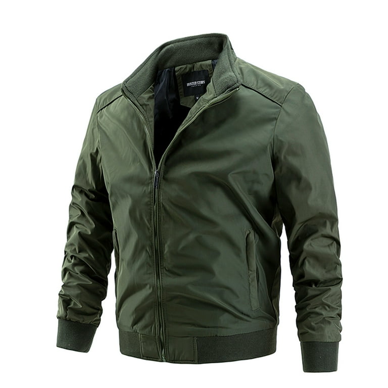 Rloper Lop Mens Softshell Bomber Jackets Lightweight Slim Fit Coats Casual Windbreaker Spring Fall Tops Solid Color Outdoor Fashion Coats Army Green 3XL Walmart