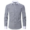 thumbnail image 1 of Rloper-Lop Mens Striped Dress Shirts Button Down Long Sleeve Tee Shirts Vintage Slim Fit Soft Touch Underwear Tees Lightweight Outdoor Tops 5XL, 1 of 2