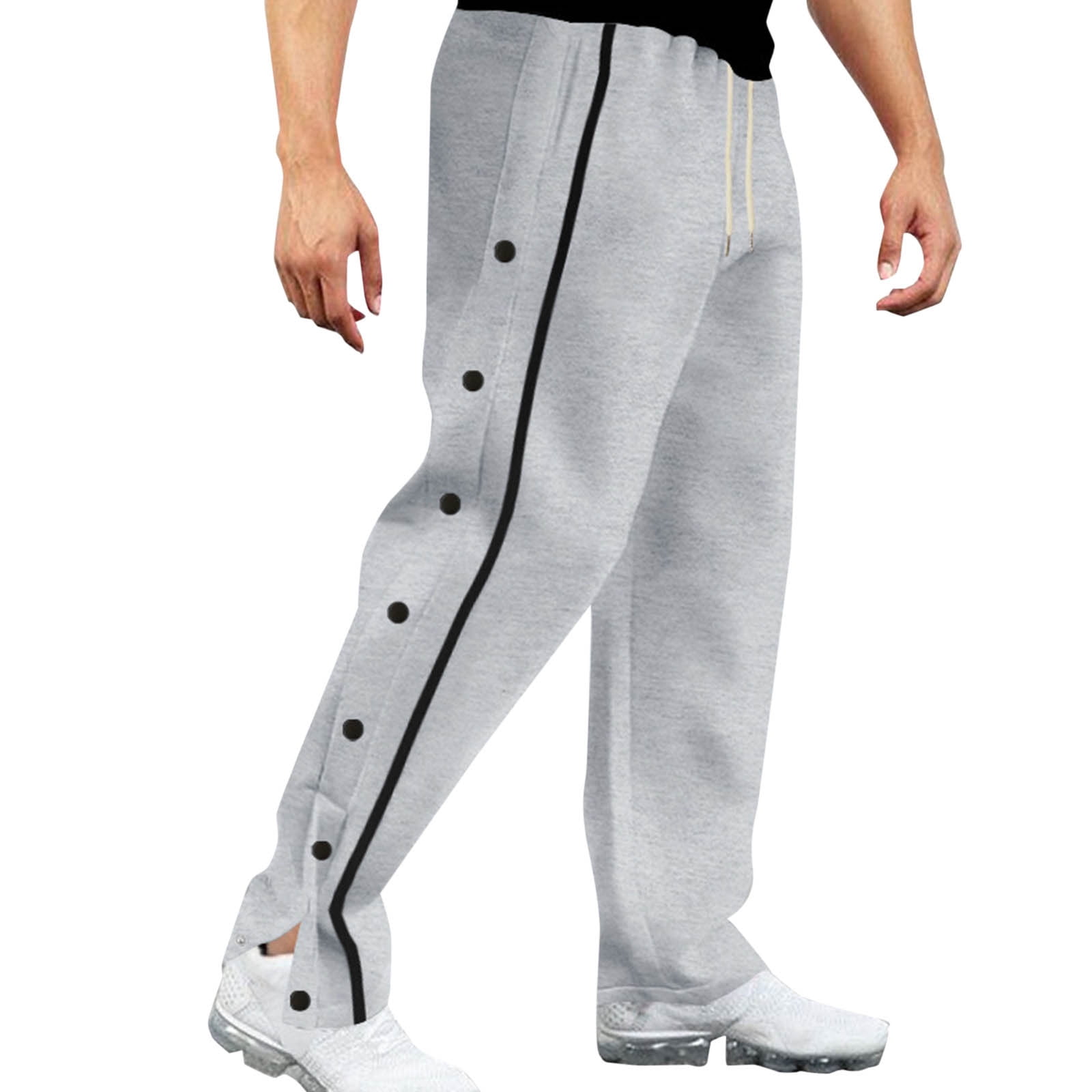 Rloper Lop Mens Sweatpants Open Bottom Patchwork Stacked Track Pants Straight Wide Leg Trousers Stylish Elastic Waist Blocked Color Pants Gray XL Walmart
