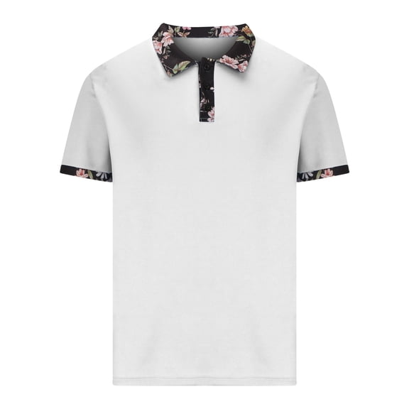 Rloper-Lop Printed Henley Shirts for Men Lapel Short Sleeve Tops Casual Button Down Tees Summer Golf Outdoor T-Shirts