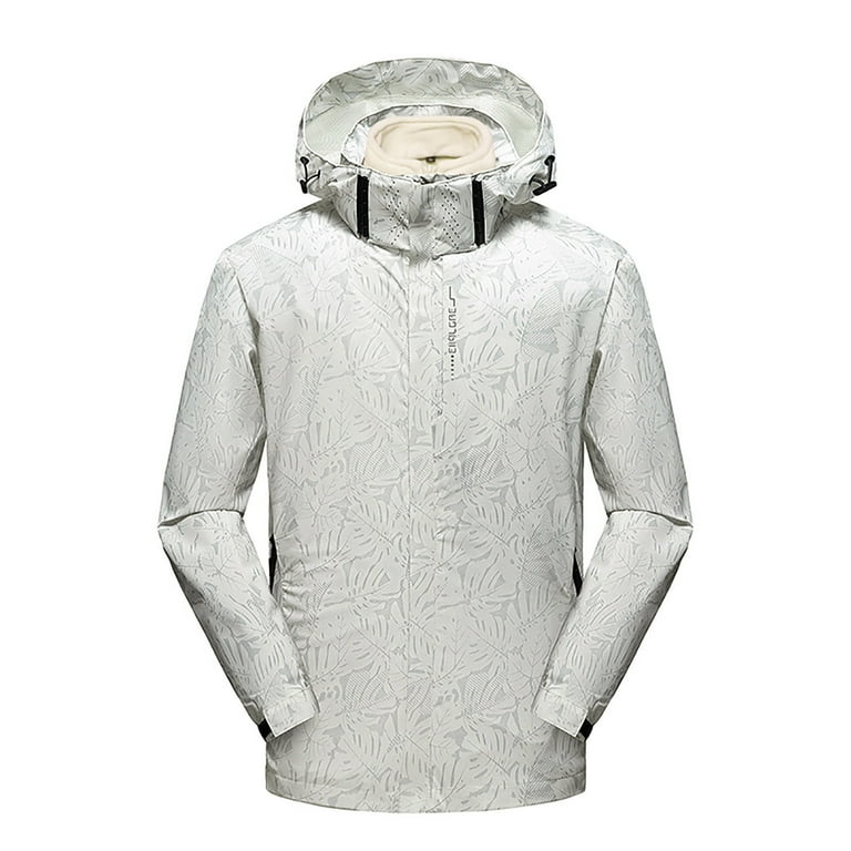 Rloper Lop Rain Jackets for Men Waterproof Lightweight Rain Jacket With Hood Windbreaker Golf Running Solid Color Raincoat with Pockets 4XL
