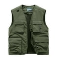 thumbnail image 1 of Rloper-Lop Safari Outdoor Travel Vests Men's Solid Color Sleeveless Vest Jackets Work Photo Cargo Tops Summer Vests with Pockets, 1 of 2