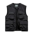 thumbnail image 1 of Rloper-Lop Safari Outdoor Travel Vests Men's Solid Color Sleeveless Vest Jackets Work Photo Cargo Tops Summer Vests with Pockets, 1 of 2
