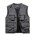 thumbnail image 1 of Rloper-Lop Safari Outdoor Travel Vests Men's Solid Color Sleeveless Vest Jackets Work Photo Cargo Tops Summer Vests with Pockets, 1 of 2