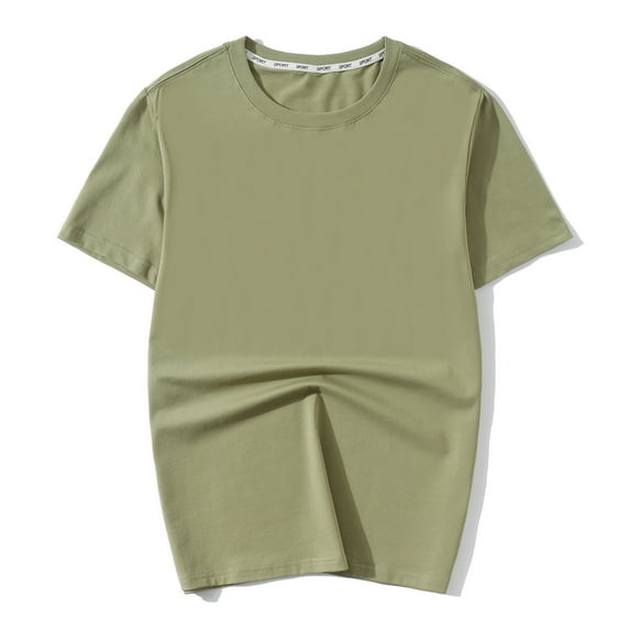 Rloper-Lop Summer Short Sleeve Tee Shirts Mens Crewneck Solid Color Fitting Tops Men Gym Athletical Training Shirt Tops