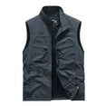 thumbnail image 1 of Rloper-Lop Utility Work Vests Mens Outdoor Sleeveless Solid Color Jackets Lightweight Safari Travel Hunting Waistcoat With Multi-Pockets, 1 of 2