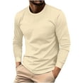 thumbnail image 1 of Rloper-Lop Waffle Sweatshirts for Men Stylish Long Sleeve Crewneck Tee Tops Casual Solid Color Plain T-Shirts Gym Athletic Training Tees, 1 of 6
