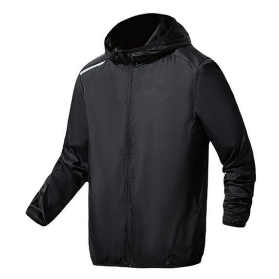 Rloper-Lop Workwear Waterproof Shell Jackets for Men Sun Protection Long Sleeve Coats Casual Long Sleeve Solid Color Sweatshirts Outdoor Hooded Shirts 3XL