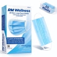 thumbnail image 1 of RM WELLNESS Blue 3-Ply Disposable Face Masks with Ear Loops, Adult, 20 Count, 1 of 7