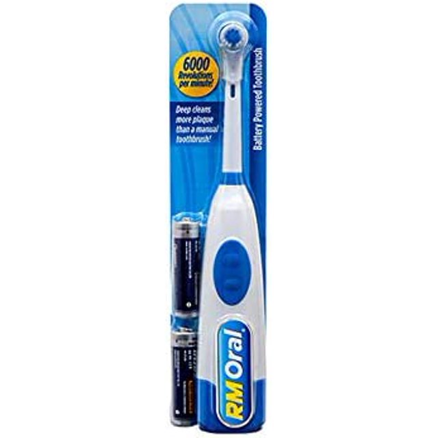 Rm Oral Battery Powered Toothbrush with Batteries, White