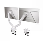 RmagineX Dual Monitor Arm Desk Mount, Adjustable Gas Spring Dual Monitor Stand, Fits 17-35 Inch Screen, Full Motion Dual Monitor Holder , VESA Mount, Holds Up to 22lbs Each Arm, White