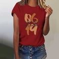 thumbnail image 1 of Itsame 4th of July Outfits for Women Printed Short Top Independence Day Short T-Shirt Sleeve Wine Size L, 1 of 4