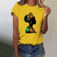 thumbnail image 1 of Itsame 4th of July Outfits for Women Printed Short Top Independence Day Short T-Shirt Sleeve, Round Neck Yellow, 1 of 4