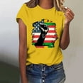 thumbnail image 1 of Itsame 4th of July Outfits for Women Printed Short Top Independence Day Short T-Shirt Sleeve Yellow Size XL, 1 of 4