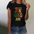 thumbnail image 1 of Itsame 4th of July Shirts Women Independence Day Short T-Shirt Sleeve American Flags Printed Short Sleeve Top, Round Neck Black, 1 of 4