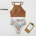 thumbnail image 1 of Itsame Beach Women's Swimsuits Sets, Printed 1 Piece Swimsuits Coffee, 1 of 4