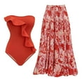 thumbnail image 1 of Itsame Beach Women's Swimsuits Sets, Printed 1 Piece Swimsuits Red, 1 of 5