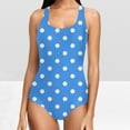 thumbnail image 1 of Itsame Womens One-Piece Swimsuit, Plus Size Polka Dot Athletic Training Surfing Suit Blue S-XXXL, 1 of 6