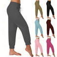 thumbnail image 1 of Itsame Womens Loose Long Pants Pocket High Waisted Wide Leg Sweatpants Khaki Size XL, 1 of 7