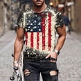 thumbnail image 1 of Itsame Fourth of July American Flags Printed Short Top Mens Independence Day Short T-Shirt Sleeve, V-Neck Multicolor, 1 of 5