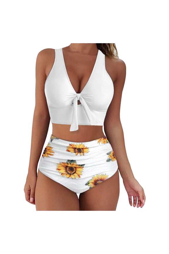Rmogov Printed Sexy White Swimsuit Sets, 2 Pieces (Women's)