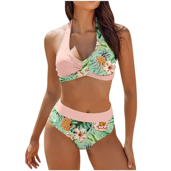 Itsame Swimsuits for Womens Sets, Printed 1 Piece Swimsuits Pink