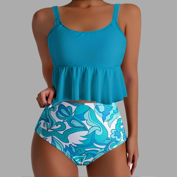 Itsame Sexy Swimsuits for Womens Sets Solid Color 1 Piece Swimsuits Blue Size L