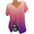 thumbnail image 1 of Itsame Short Shirt Sleeved Tops for Womens T-Shirt Comfortable Printed Relaxed V-neck Blouses Orange Size M, 1 of 2