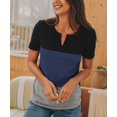 thumbnail image 1 of Itsame Short Sleeved Undershirt Tops for Womens Shirt V-neck T-Shirt Blouses Blue Size L, 1 of 3