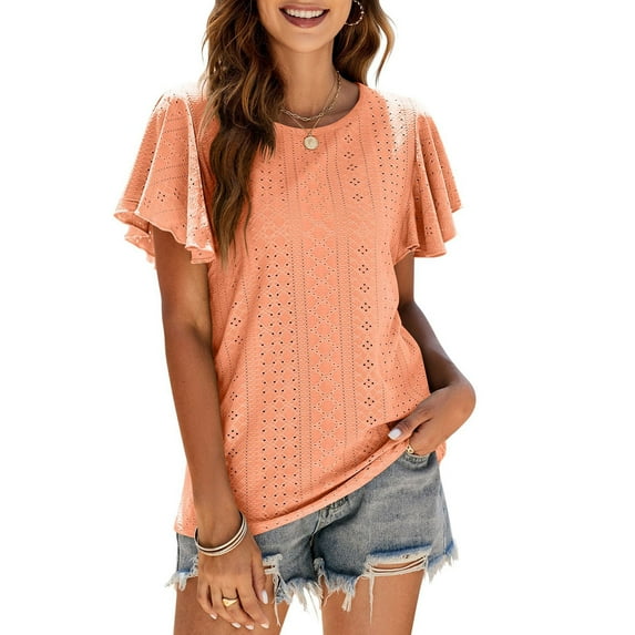 Itsame Sweatsuits 2pc Sets Womens Short Sleeved and Pants, Solid Color Round Neck Shirt and Pants Two PC Orange