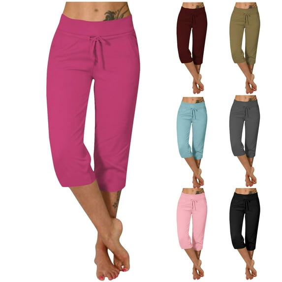 Itsame Womens Loose Long Pants Pocket Tight High Waisted Wide Leg Sweatpants Hot Pink Size XL
