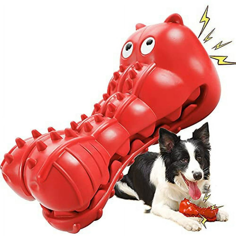 Homipooty Dog Chew Toys for Aggressive Chewers,Large Medium Breed Dog Teeth Grinding Toys Indestructible Dog Squeak Toys Relieve for Dogs Anxiet