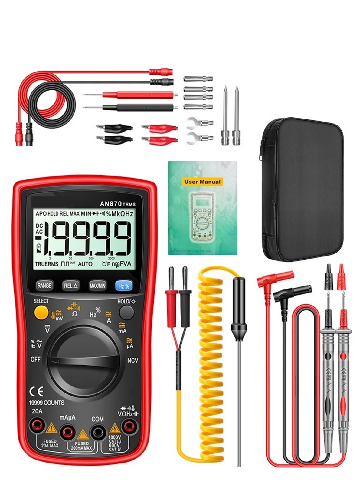 Rms Multimeters AC/DC Current Meter Voltimetro Digital Multimeter 19999 Counts True Profesional Voltage Tester ,Battery Test