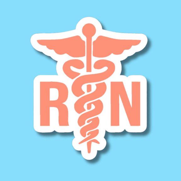 Rn Caduceus Nurse Registered Nurse Healthcare Worker Sticker