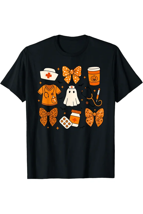 Rn Cna Icu Nurse Boo Coquette T Shirt Size S-5XL