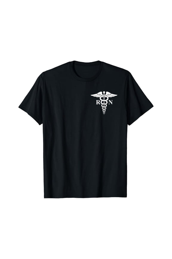 Rn Nurse Caduceus Medical Symbol Logo T-Shirt
