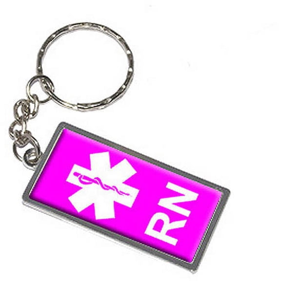 Rn Star Of Life Pink Keychain Key Chain Ring