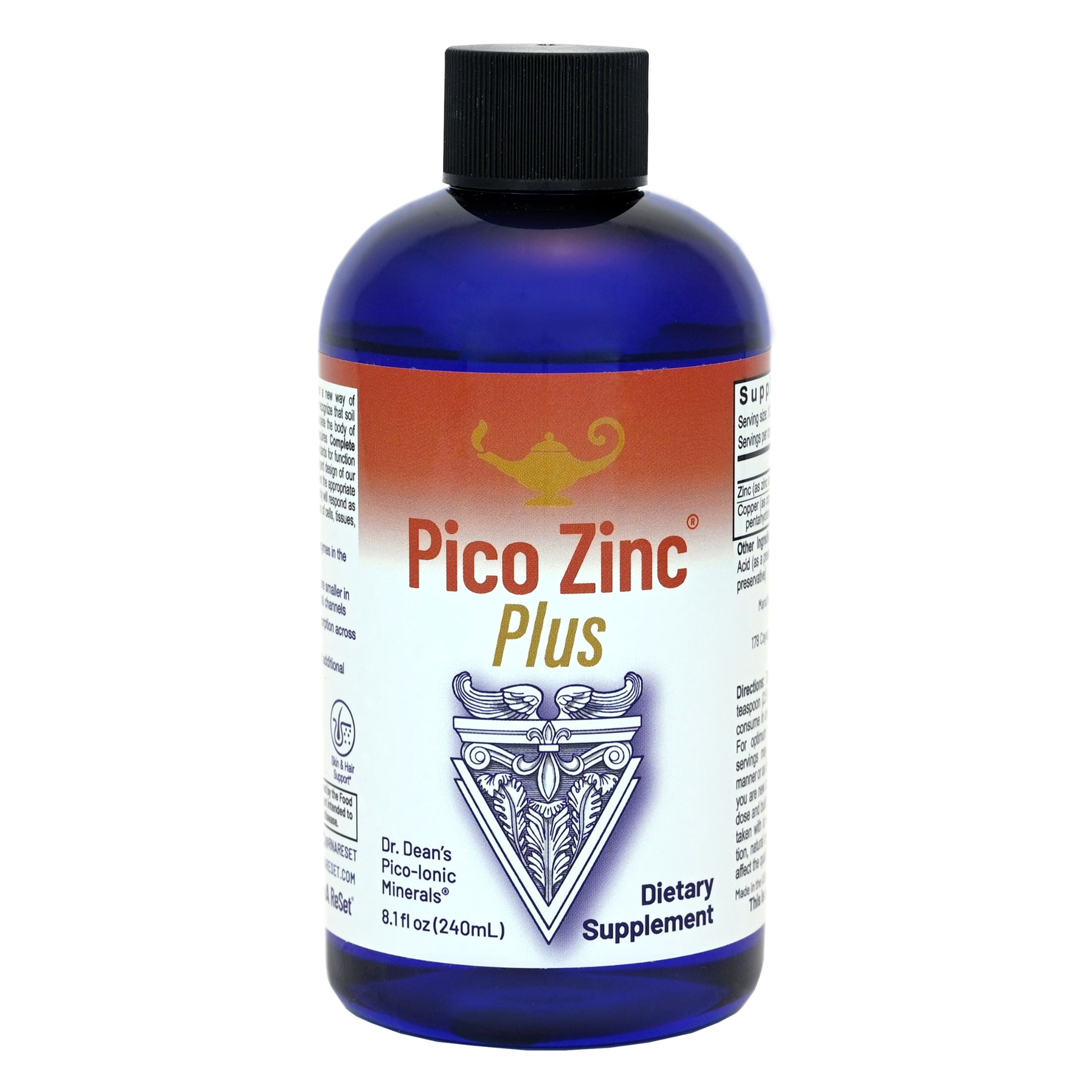 RnA ReSet Pico Zinc® Plus Liquid Zinc, 8.1 fl oz, Immune and Skin Support, Non-GMO