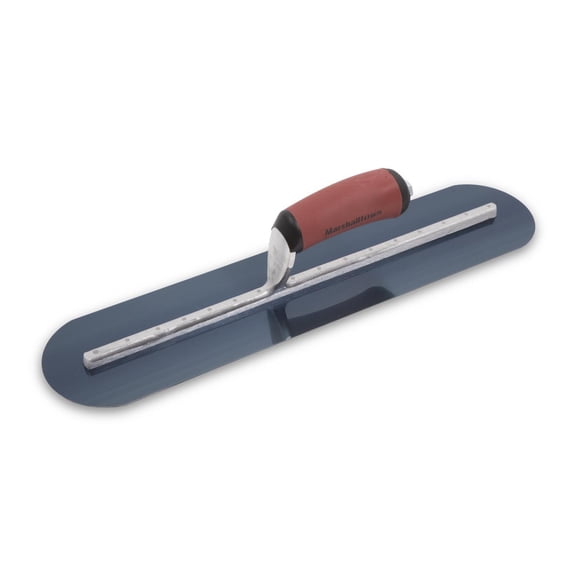 MARSHALLTOWN MXS25BRD Fully Rounded Finishing Trowel, 20 x 5 inch Blue Steel Concrete Finishing Tool for Masonry and Sidewalks