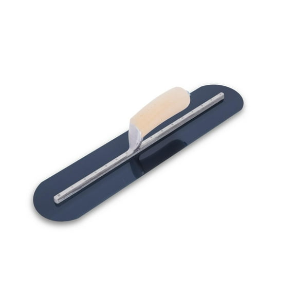 MARSHALLTOWN MXS75BFR Fully Rounded Finishing Trowel, 18 x 3 inch Blue Steel Concrete Finishing Tool for Masonry and Sidewalks