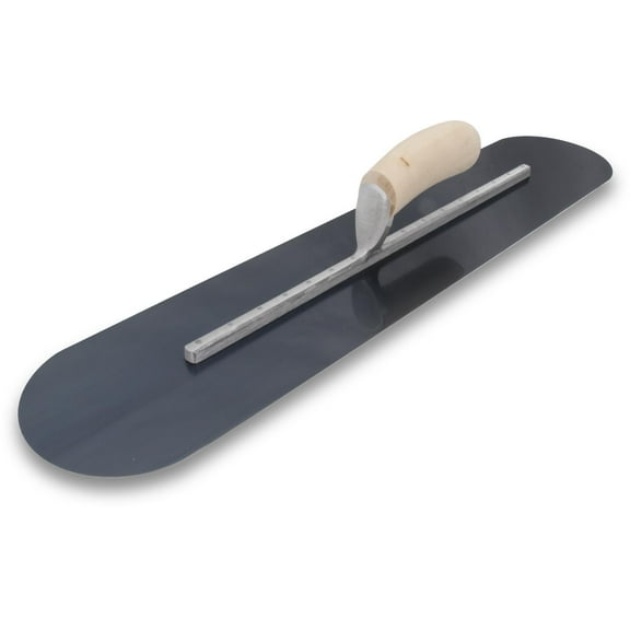 MARSHALLTOWN MXS20BFR Fully Rounded Finishing Trowel, 20 x 4 inch Blue Steel Concrete Finishing Tool for Masonry and Sidewalks